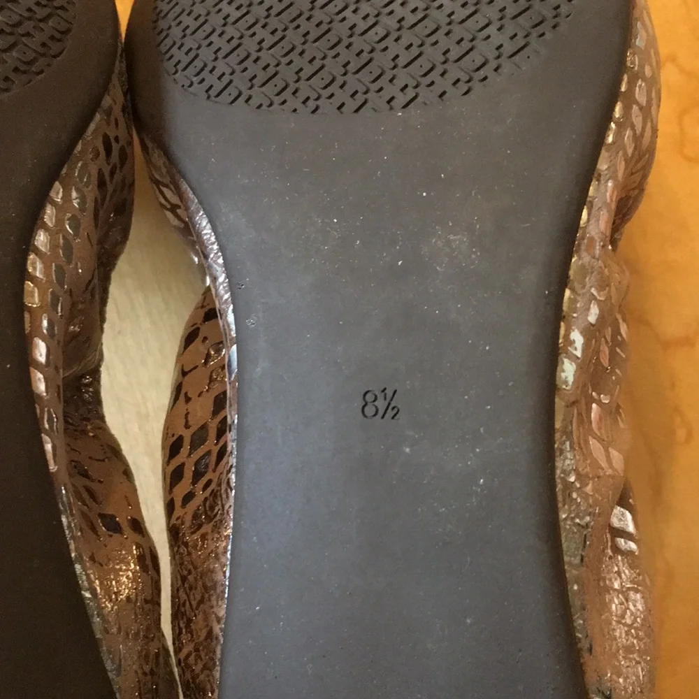 TORY BURCH | Metallic Leather Heidi Flats